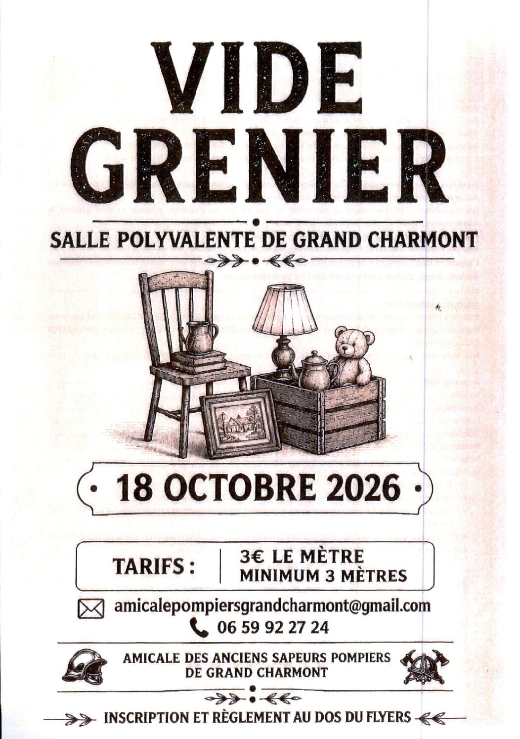 Vide grenier anciens sapeur pompiers