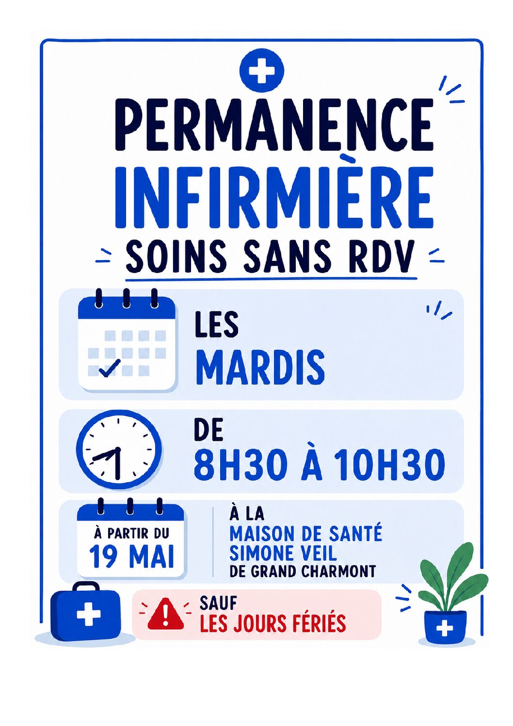 affiche permanences infirmières
