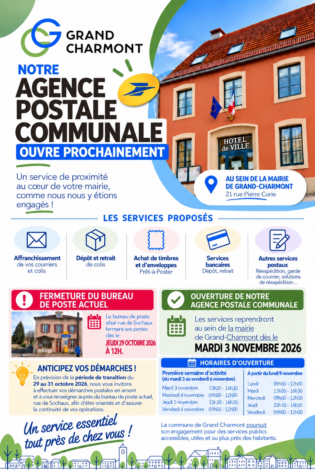 Affiche agence communale postale
